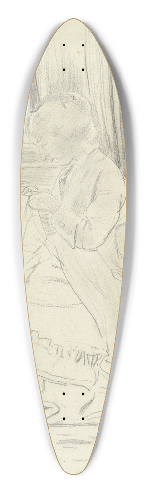Otto Scholderer - Luise Scholderer am Nhtisch, mit einer Handarbeit 39.3 inch art pintail longboard deck