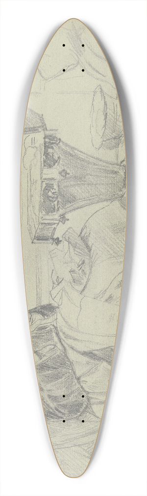 Otto Scholderer - Luise Scholderer am Nhtisch, mit einer Handarbeit 39.3 inch art pintail longboard deck