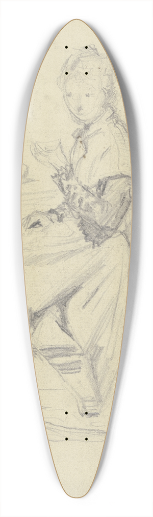 Otto Scholderer - Luise Scholderer am Tisch sitzend 39.3 inch art pintail longboard deck
