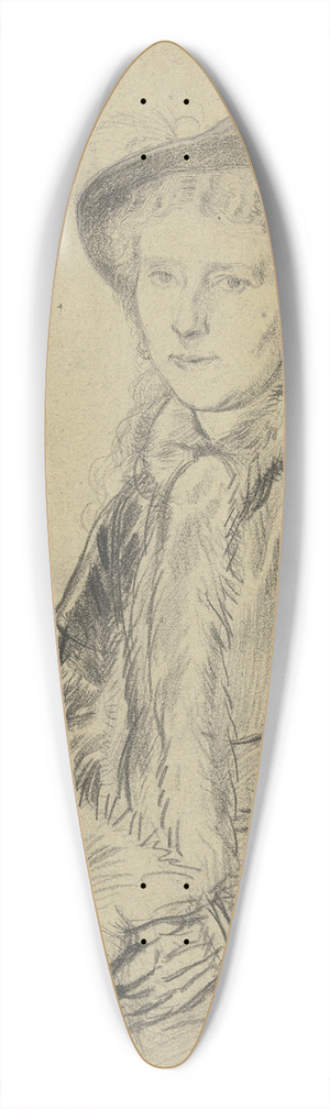 Otto Scholderer - Luise Scholderer sitzend, im Reisekostm mit Muff 39.3 inch art pintail longboard deck