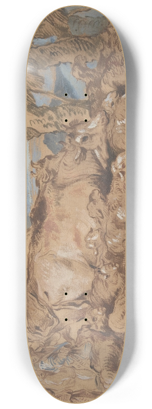 Giovanni Benedetto Castiglione - Pastoral Scene; Nomads with Sheep and Cattle 8.25 inch art skate deck
