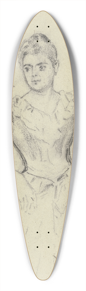 Otto Scholderer - Stehende Dame mit Fcher 39.3 inch art pintail longboard deck