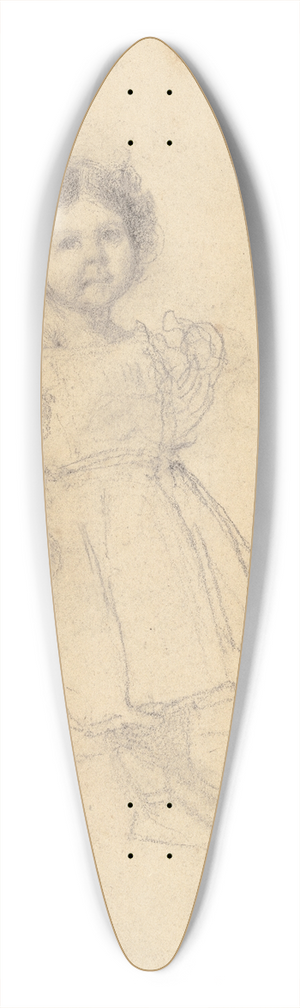 Otto Scholderer - Stehendes kleines Mdchen, an einen Stuhl gelehnt 39.3 inch art pintail longboard deck