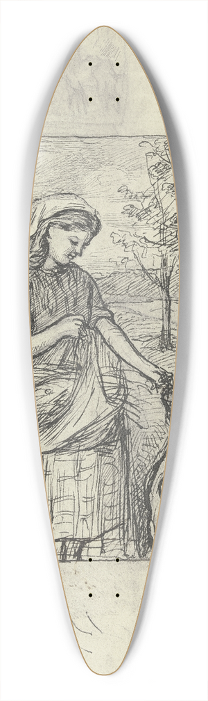 Otto Scholderer - Stehendes Mdchen, eine Ziege ftternd 39.3 inch art pintail longboard deck