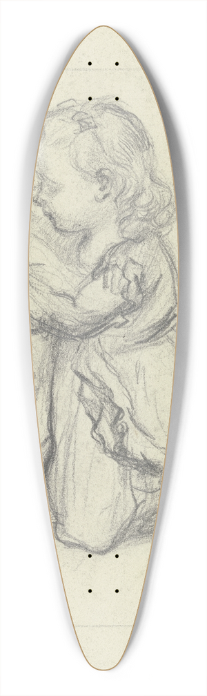 Otto Scholderer - Vor einem Stuhl kniendes Mdchen 39.3 inch art pintail longboard deck