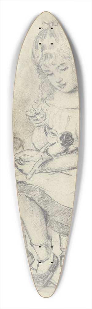 Otto Scholderer - Zwei Kinder fttern eine Puppe 39.3 inch art pintail longboard deck