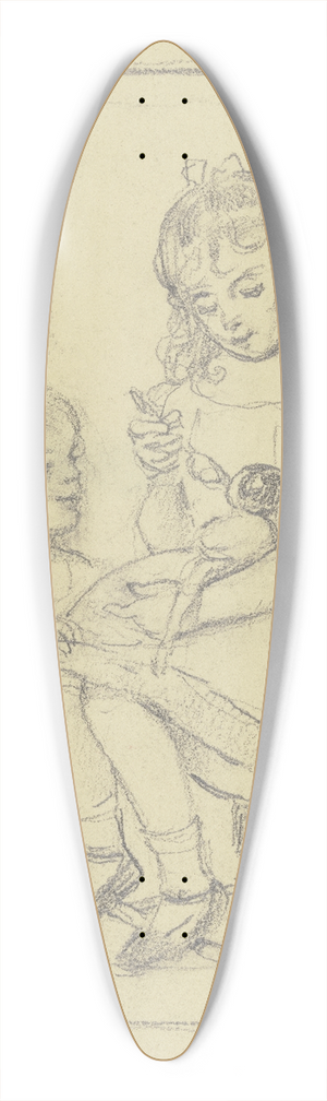 Otto Scholderer - Zwei Kinder fttern eine Puppe 39.3 inch art pintail longboard deck