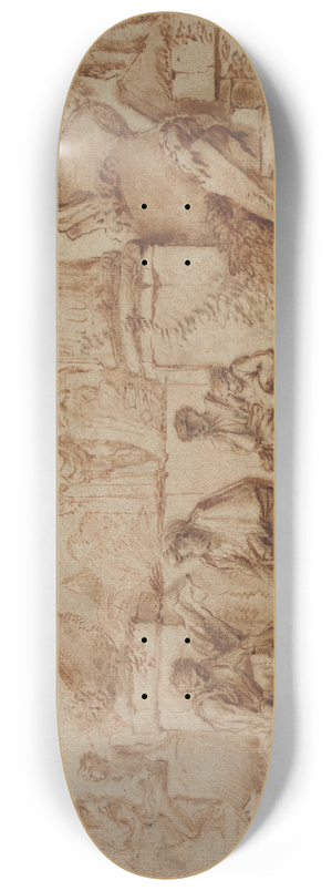 Giovanni Benedetto Castiglione - Tobit Burying the Dead 8.25 inch art skate deck