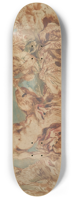 Giovanni Benedetto Castiglione - Youth Playing a Pipe for a Satyr 8.25 inch art skate deck