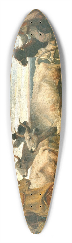 Otto von Thoren - Shepherds Driving Oxen 39.3 inch art pintail longboard deck