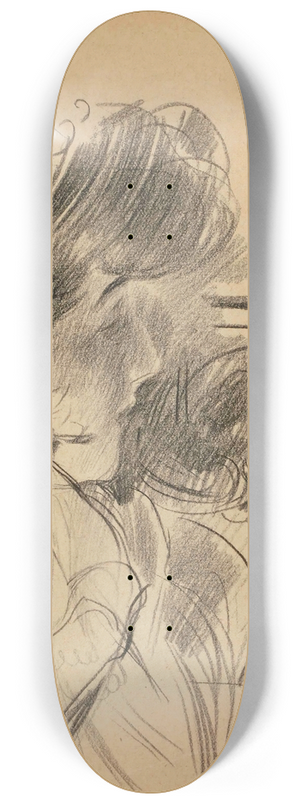 Giovanni Boldini - Portrait de femme de profil en buste 8.25 inch art skate deck