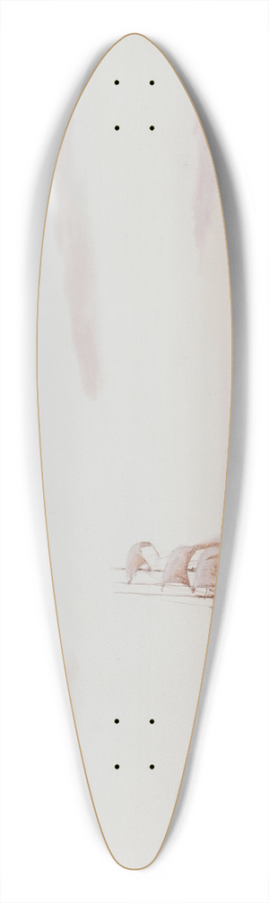Patrick Downie - A Grey Morning off Arran 39.3 inch art pintail longboard deck