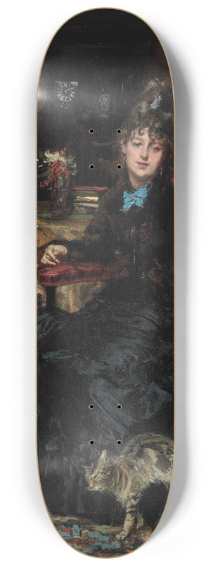 Giovanni Boldini - Signora seduta con gatto 8.25 inch art skate deck