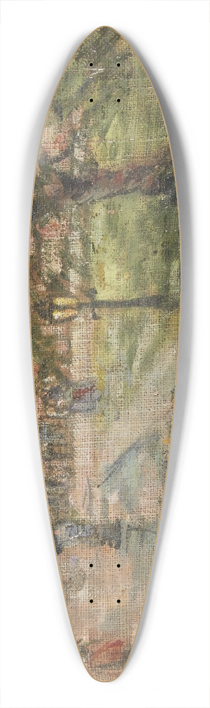 Paul Cornoyer - Rainy Street Sceneinedne 39.3 inch art pintail longboard deck