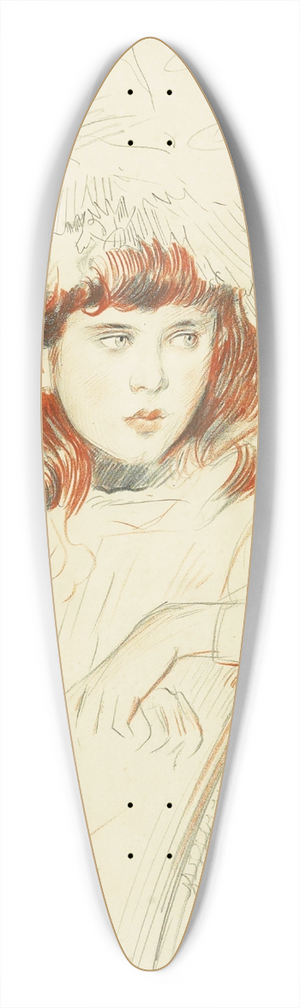 Paul Csar Helleu - Portrait dEllen 39.3 inch art pintail longboard deck