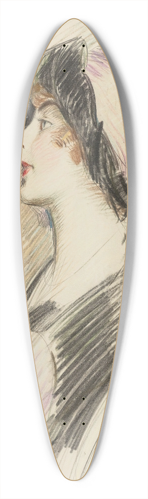 Paul Csar Helleu - Profile Of A Young Lady 39.3 inch art pintail longboard deck