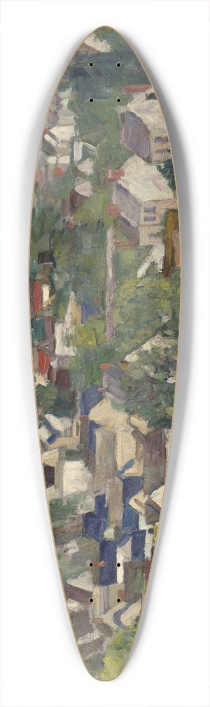 Paul Czanne - Auvers, Panoramic View 39.3 inch art pintail longboard deck