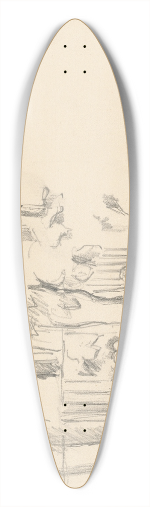 Paul Czanne - Near the Pool at Jas de Bouffan 39.3 inch art pintail longboard deck