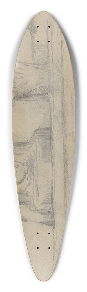 Paul Czanne - The Artists Father and Objects on a Mantel (verso) 39.3 inch art pintail longboard deck