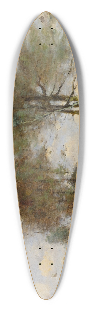 Paul Dsir Trouillebert - Boatman On A River 39.3 inch art pintail longboard deck