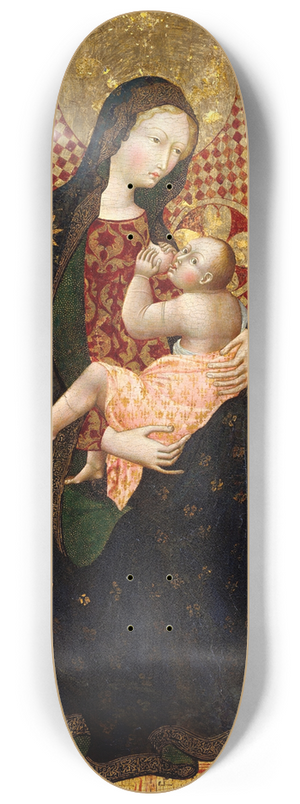 Giovanni di Paolo - Madonna and Child with Two Angels and a Donor 8.25 inch art skate deck