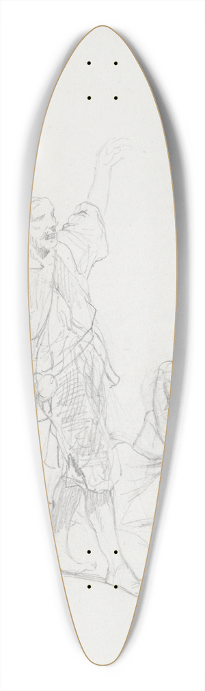 Paul Gavarni - Study for Book Illustration 39.3 inch art pintail longboard deck