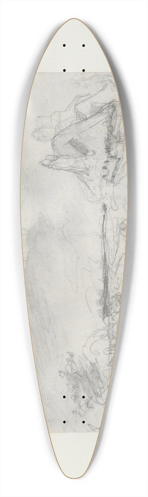 Paul Huet - Landscape 39.3 inch art pintail longboard deck