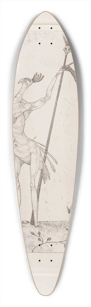 Paul Klee - Aged Phoenix (Invention 9) 39.3 inch art pintail longboard deck