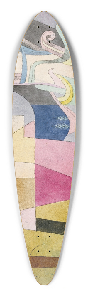 Paul Klee - Black Columns in a Landscape 39.3 inch art pintail longboard deck