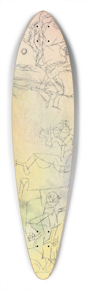 Paul Klee - Luftkampf (Hhenkampf) 39.3 inch art pintail longboard deck