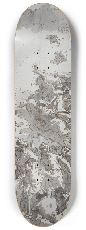 Giovanni Domenico Tiepolo - Baptism of Christ in the Jordan 8.25 inch art skate deck