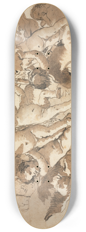 Giovanni Domenico Tiepolo - Cupid in the Clouds with Attendant Cherubs 8.25 inch art skate deck Giovanni Domenico Tiepolo - Cupid in the Clouds with Attendant Cherubs 8.25 inch art skate deck