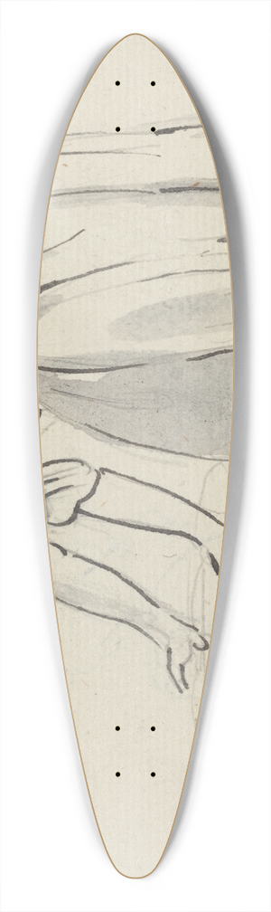 Paul Sandby - Girl with a Bonnet at Work (recto) 39.3 inch art pintail longboard deck