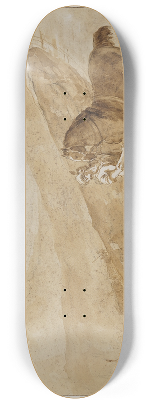 Giovanni Domenico Tiepolo - Landscape with a Horse Held by a Page 8.25 inch art skate deck Giovanni Domenico Tiepolo - Landscape with a Horse Held by a Page 8.25 inch art skate deck