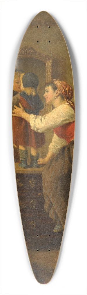 Paul Seignac - Woman And Child Before A Mirror 39.3 inch art pintail longboard deck
