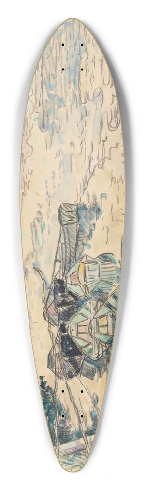 Paul Signac - Bourg-Saint-Andol 39.3 inch art pintail longboard deck
