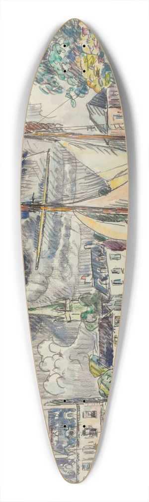 Paul Signac - Le port de Paimpol 39.3 inch art pintail longboard deck