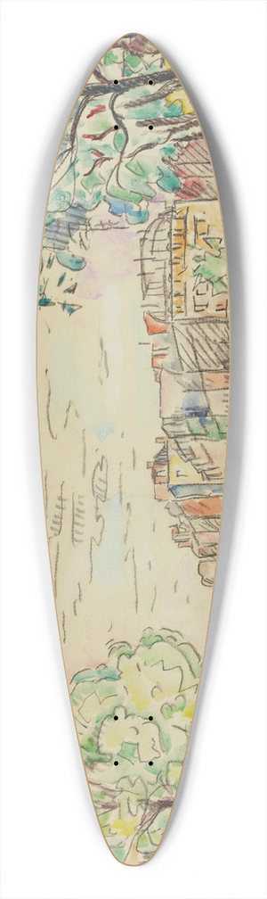 Paul Signac - Paris, Le Pont Louis Philippe 39.3 inch art pintail longboard deck