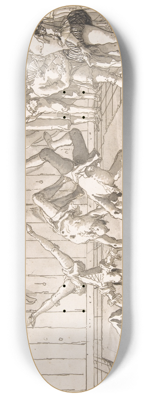 Giovanni Domenico Tiepolo - The Acrobats 8.25 inch art skate deck Giovanni Domenico Tiepolo - The Acrobats 8.25 inch art skate deck