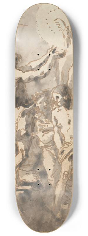 Giovanni Domenico Tiepolo - The Baptism of Christ (with Saint John, Without his Cross, in Profile to the Right) 8.25 inch art skate deck