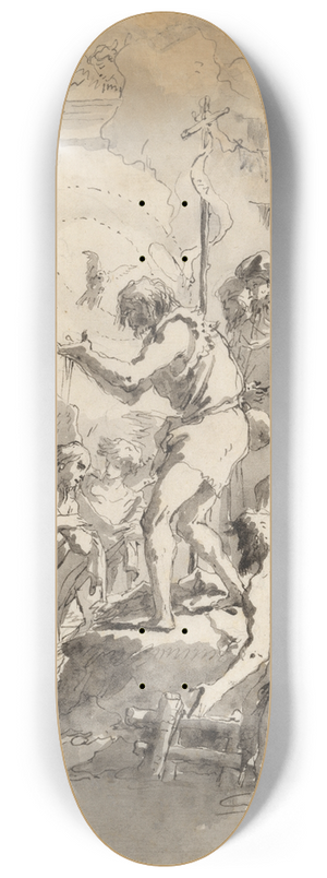 Giovanni Domenico Tiepolo - The Baptism of Christ (with Three Angels Attending Him) 8.25 inch art skate deck