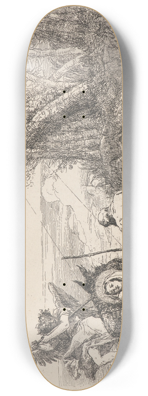 Giovanni Domenico Tiepolo - The Holy Family Being Ferried across the River 8.25 inch art skate deck