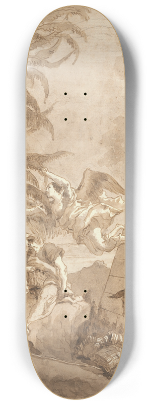 Giovanni Domenico Tiepolo - The Rest on the Flight into Egypt (with a Truncated Pyramid on the Right) 8.25 inch art skate deck Giovanni Domenico Tiepolo - The Rest on the Flight into Egypt (with a Truncated Pyramid on the Right) 8.25 inch art skate deck