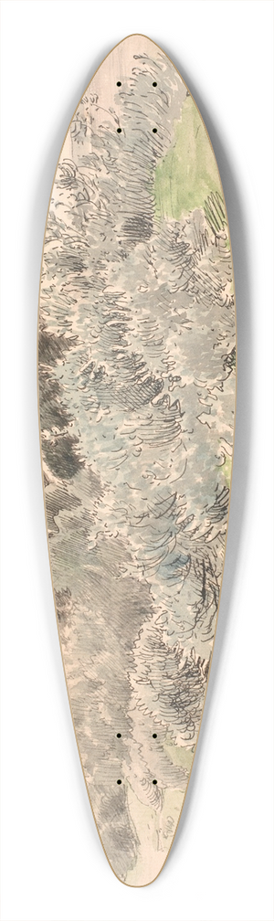 P. C. Skovgaard - Landskab med krat 39.3 inch art pintail longboard deck
