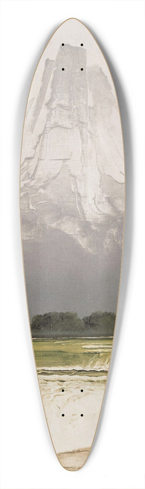 Peder Balke - Stetind med bjerk 39.3 inch art pintail longboard deck