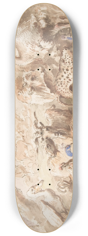 Giovanni Francesco Castiglione - A Congress of Animals 8.25 inch art skate deck