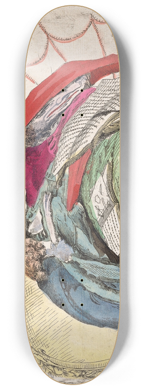 Giovanni Francesco Costa - Scholars Consulting Books and a Globe 8.25 inch art skate deck