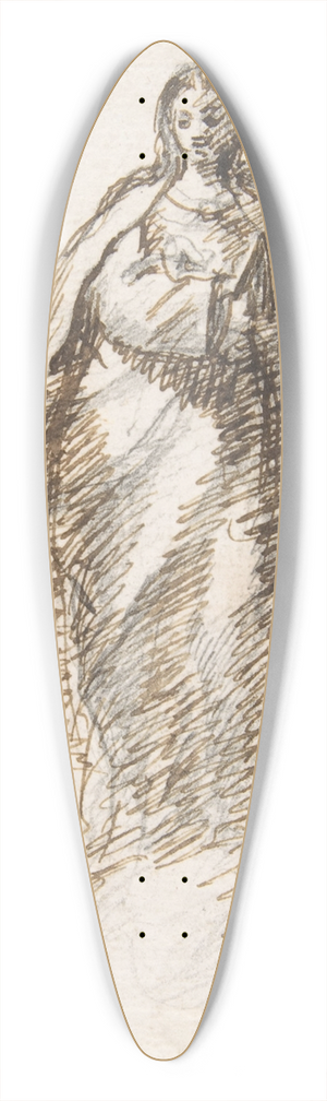 Pedro Duque y Cornejo - Virgin of the Immaculate Conception Standing on Clouds 39.3 inch art pintail longboard deck