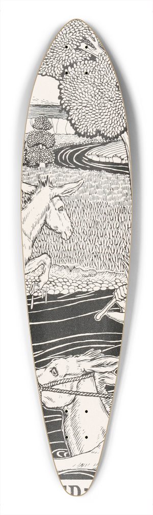 Percy J. Billinghurst - The Ass Loaded with Sponges 39.3 inch art pintail longboard deck