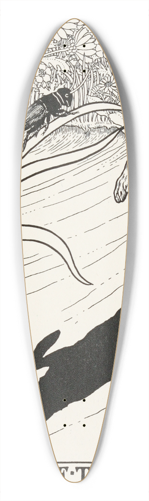 Percy J. Billinghurst - The Ears of the Hare 39.3 inch art pintail longboard deck